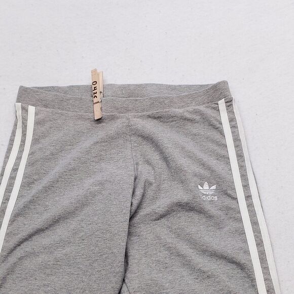 Adidas Drawstring Athletic Running Workout Track Pants Womens Size S Gray White - Picture 1 of 8